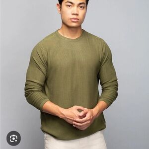 Stich Note Olive Bamboo light weight men’s sweater sz Large  NWOT